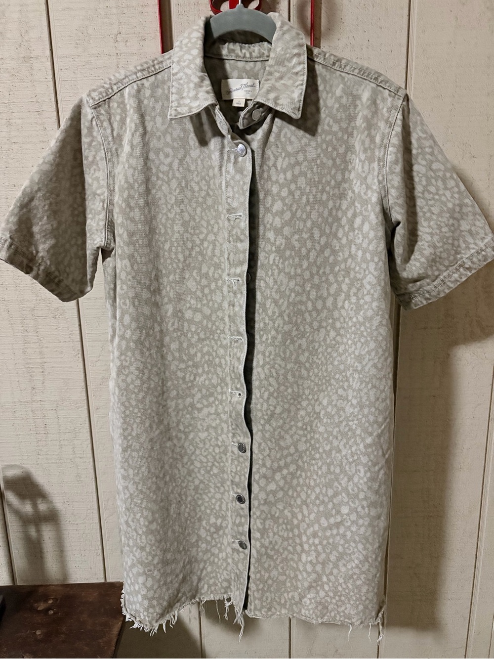 Grey Leopard Denim Dress